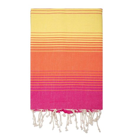 Hamamdoek CASAD - 100x190 cm - Roze met oranje